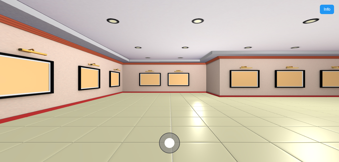modern digital art exhibition in virtual gallery
